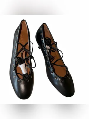 NEW Madewell The Remy Lace-Up Pump 8.5 M, TRUE BLACK Leather With Dust Bag thumbnail 7