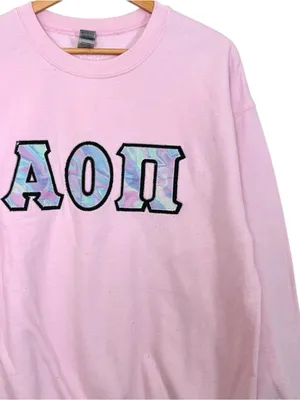 Good Golly Greek Alpha Omicron Pi Pink & Pastel Tie Dye Crewneck Sweatshirt thumbnail 1