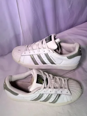 adidas White Sneakers with Silver Three-Stripes - Women's thumbnail 2