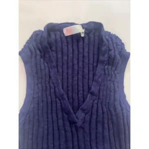 Small FP Free People Beach Veda Navy Ribbed V-Neck Sweater Vest Tank Top thumbnail 3
