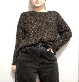 ALPS • Brown Knit Scoop Neck Sweater Size Medium thumbnail 1