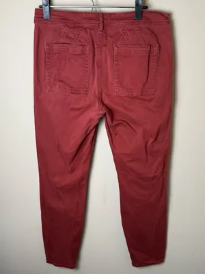 By Anthropologie Jefferson Slim Utility Chino Pants Womens 31 Brick Red Twill thumbnail 2