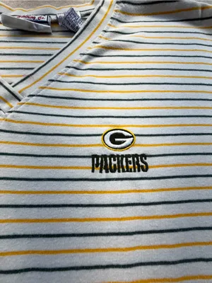 Vintage Green Bay Packers Game Day Moretz Striped V-Neck Shirt 18/20W NFL thumbnail 3