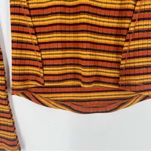 FREE PEOPLE Cape Cod‎ Thermal Striped Ribbed Cowl Neck Size M thumbnail 8