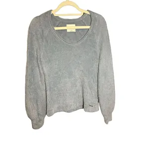 Abercrombie &‎ Fitch Soft Collection Periwinkle blue fuzzy super soft sweater sz thumbnail 2