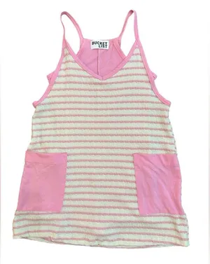 BUCKET LIST Hot Shot Skort TankDress Size Small Pink White Comfort Stretch thumbnail 4