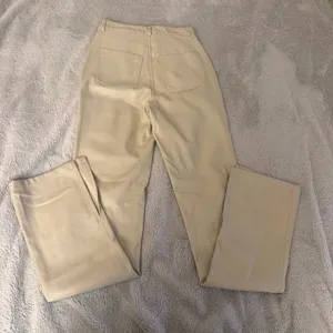 Zara Cream Faux Leather Pants thumbnail 3