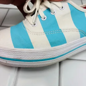 Keds X Kate Spade Cabana Stripe Platform Sneakers Women 7 White‎ Blue Nautical thumbnail 8