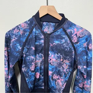 Lululemon If You’re Lucky Jacket in Moody Mirage Bark Berry Navy Floral Zip Up thumbnail 9