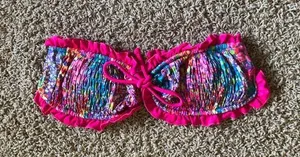 Victoria's Secret floral smocked Swim Top Sz S thumbnail 1