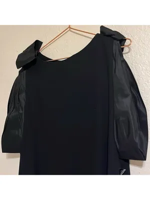 Vintage Union Made semi formal black dress elegant black tie evening 80s 90s thumbnail 2