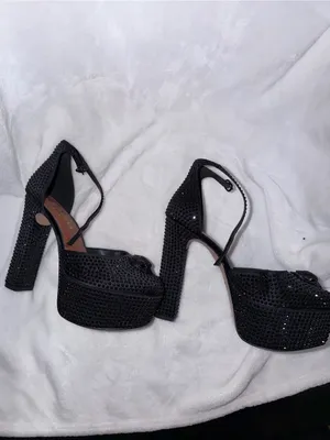 Kurt Geiger Black Crystal-Embellished Platform Slingbacks thumbnail 6