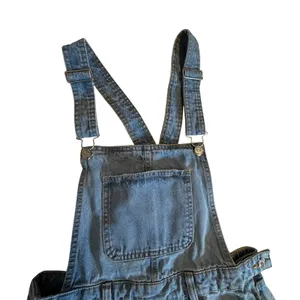 Bershka Denim Shortalls Light Wash Distressed Jean Overalls Womens Size Small thumbnail 10