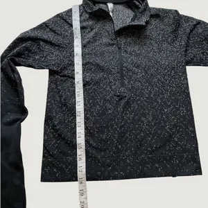 Lululemon Rest Less 1/4 Zip Pullover Black White Herringbone Size 4 Thumbholes thumbnail 5