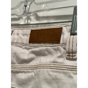 Bershka Womens Straight Leg Carpenter Pants Off White Denim Utility 4‎ Gorpcore thumbnail 6