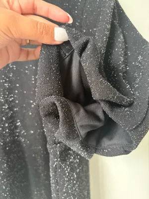 Vince camuto black sparkle puff-sleeve Blouse XL thumbnail 4