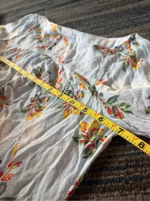 Maeve Anthropologie Boswell Floral Blouse Size 2 Blue Balloon Sleeve Boho thumbnail 7