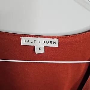 NWOT Baltic Born Poppy Satin bronze brown knot tie front flowy midi dress sz S thumbnail 5