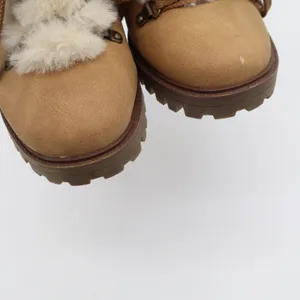 Unionbay Womens Tan Faux Fur Trim Hiker Ankle Boots Lug Sole Size 10 thumbnail 7