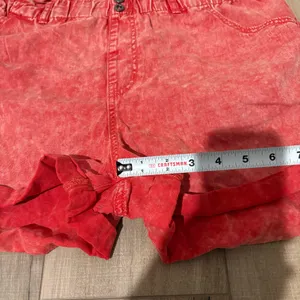 Wild‎ Fable Acid Wash Vintage Paperbag Shorts Red Size Large thumbnail 7