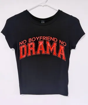 Windsor NO BOYFRIEND NO DRAMA Graphic Tee thumbnail 1