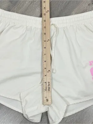 Pink by Victorias Secret Retro‎ Logo Athleisure Jogger Shorts Cream Pink Large thumbnail 11