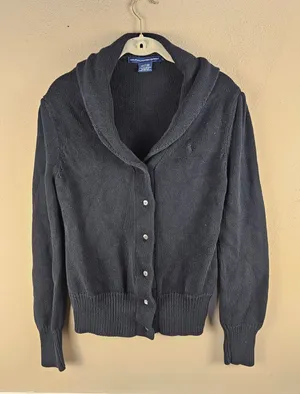 Ralph Lauren Sport Womens Black Cardigan Sweater Large thumbnail 1