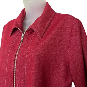 Vintage Weekenders Red Denim Knit Track Suit Set: Zipper Jacket & Leisure Pants thumbnail 7