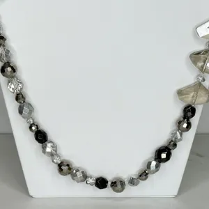 Chico's Metallic Beaded Long Statement Necklace ✨ thumbnail 2