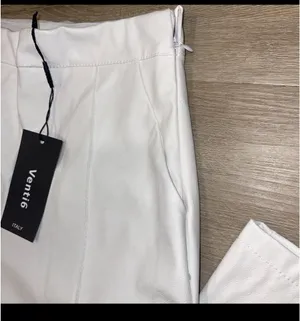 Venti 6 pleather high waist wide leg white pants S thumbnail 5