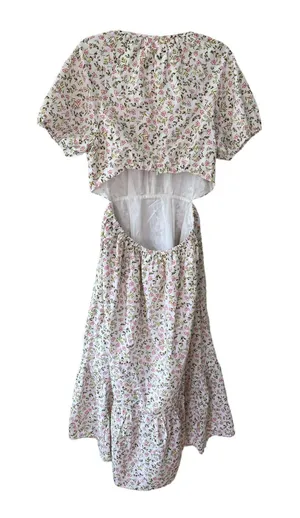 J.Crew Side Cutout Poplin Cotton A-Line Midi Dress White Meadow Floral thumbnail 8