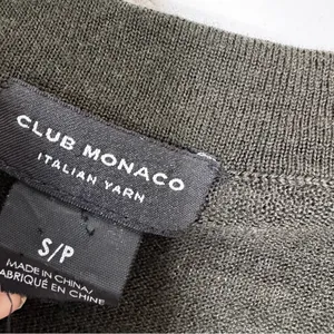 Club Monaco Italian Wool Agnes Sweater Green and Black Size S thumbnail 5