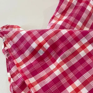 Ann Taylor Top Pink Orange White Plaid Loose Fit Size L thumbnail 7