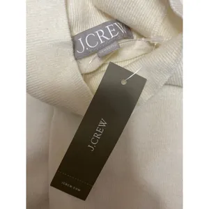 NEW J.Crew Women's Cream Wool Long Sleeve Turtleneck Knit Sweater Top Size S thumbnail 5
