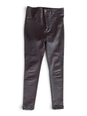Studio F Brown Coated High-Rise Skinny Pants (1423) thumbnail 10