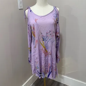 FREE PEOPLE Clear Skies Cold Shoulder Lilac Mini Dress‎ Small thumbnail 3