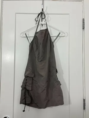 Motel Rocks XS Extra Small Gray Schmidt Cargo Mini Dress thumbnail 5