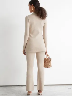 & Other Stories Flared Rib Knit Trousers thumbnail 9