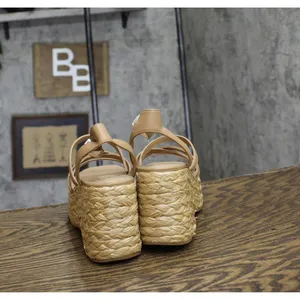 NEW Sun + Stone Finnickk Faux Leather Wedge Sandals 10018626200 Tan Brown 9M thumbnail 5