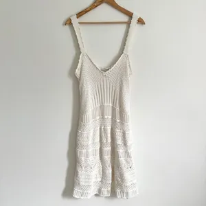 NEW Abercrombie & Fitch Crochet Mini Dress Size Large NWT Cream Beach Boho thumbnail 3