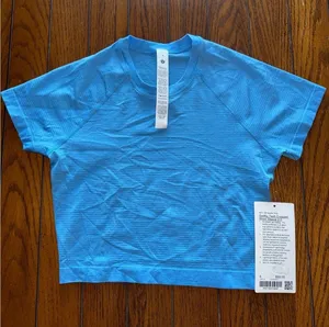 Lululemon Swiftly Tech Cropped Short Sleeve 2.0 Ocean Wave Size 6 NWT thumbnail 1
