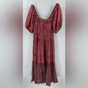 Ro’s Garden Percy Woven Baltistan Print Ruffle Trim Square‎ Neck Maxi Dress thumbnail 4