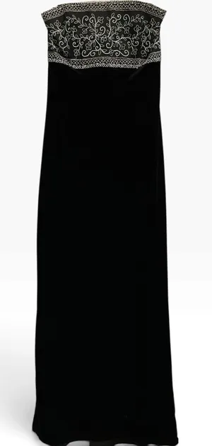 Gunne Sax Jessica McClintock Vintage 90s Velvet Maxi Dress XS S Whimsigoth thumbnail 1