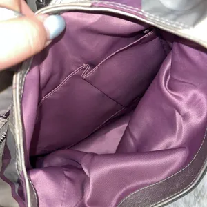 Coach Op Art Scarf Print Signature Shoulder Bag with Purple and Silver Detail thumbnail 9