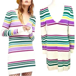 NWT Free People‎ Gidget Knit Sweater Dress in Ivory thumbnail 2