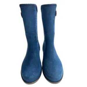 Ulan Rainy Steps Womens 7 Blue Waterproof Faux Suede Mid Calf Rain Boots NWOT thumbnail 3