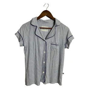 The Cat's Pajamas Set Blue White Stripe Pima Cotton Modal size S Lounge Sleep thumbnail 2