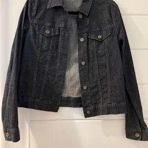 Theory Black Washed Denim Jean Jacket - Classic Button-Front thumbnail 1