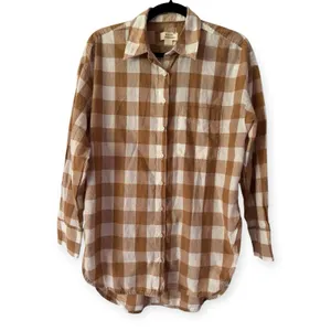 Maeve Bennett Button Down Shirt Brown Buffalo Check Size XS thumbnail 3
