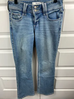 Hollister Low Rise Bootcut Jeans Light Denim Womens Flap Pocket Y2K Style 26 2R thumbnail 1